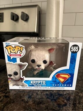Funko Krypto Pop! Figure with Blue Cape and Red Emblem